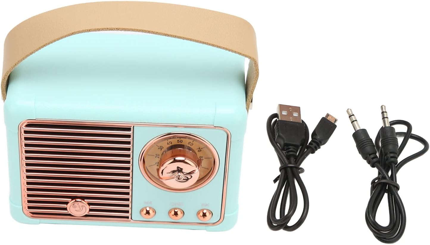 Retro Bluetooth Speaker, Portable Vintage Speaker, Mini Wireless Bluetooth Speaker Suitable for Home Outdoor Yellow