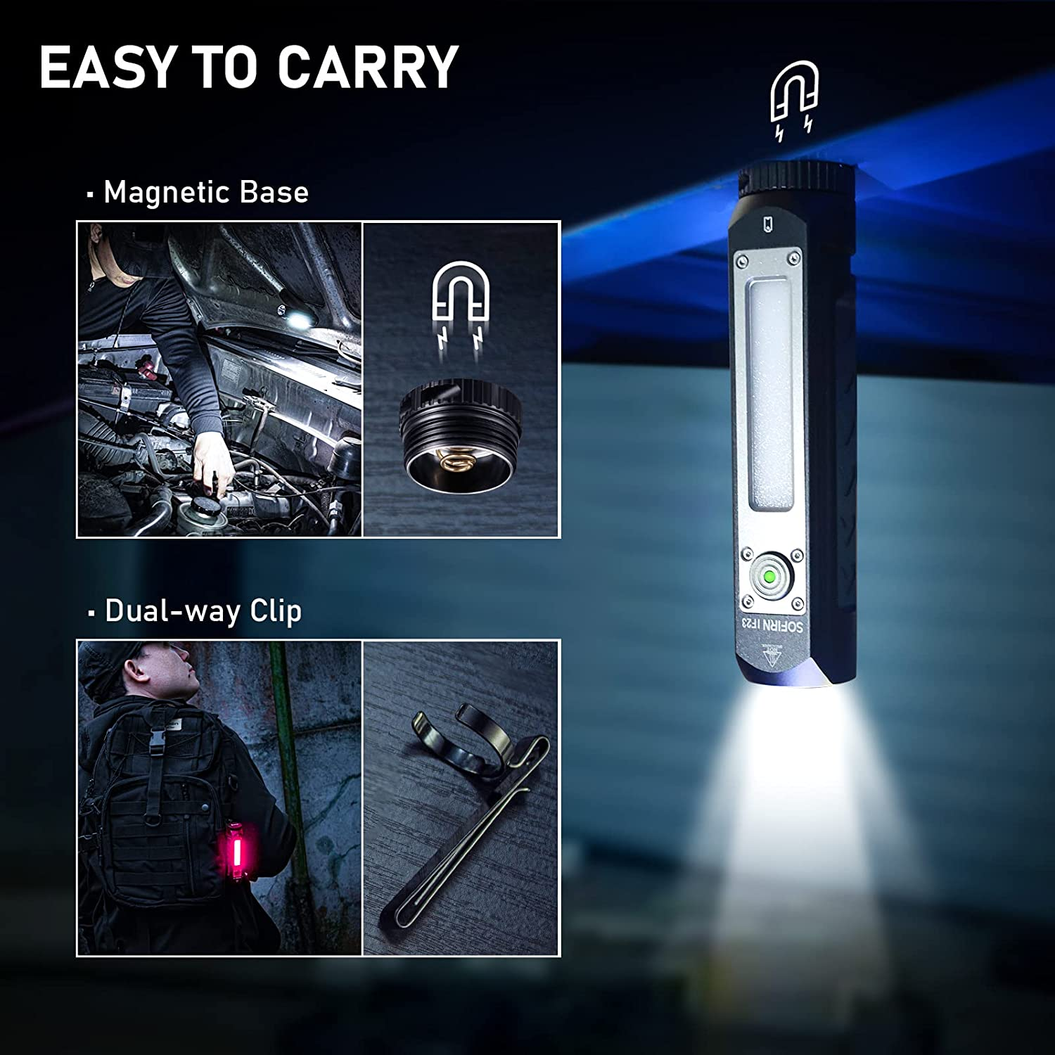 Sofirn IF23 LED Torch 4000 Lumens, Multi-Colour Powerful Rechargeable USB C Super Bright with 8 Brightness Modes for Camping Fishing Outdoor Search image number 5