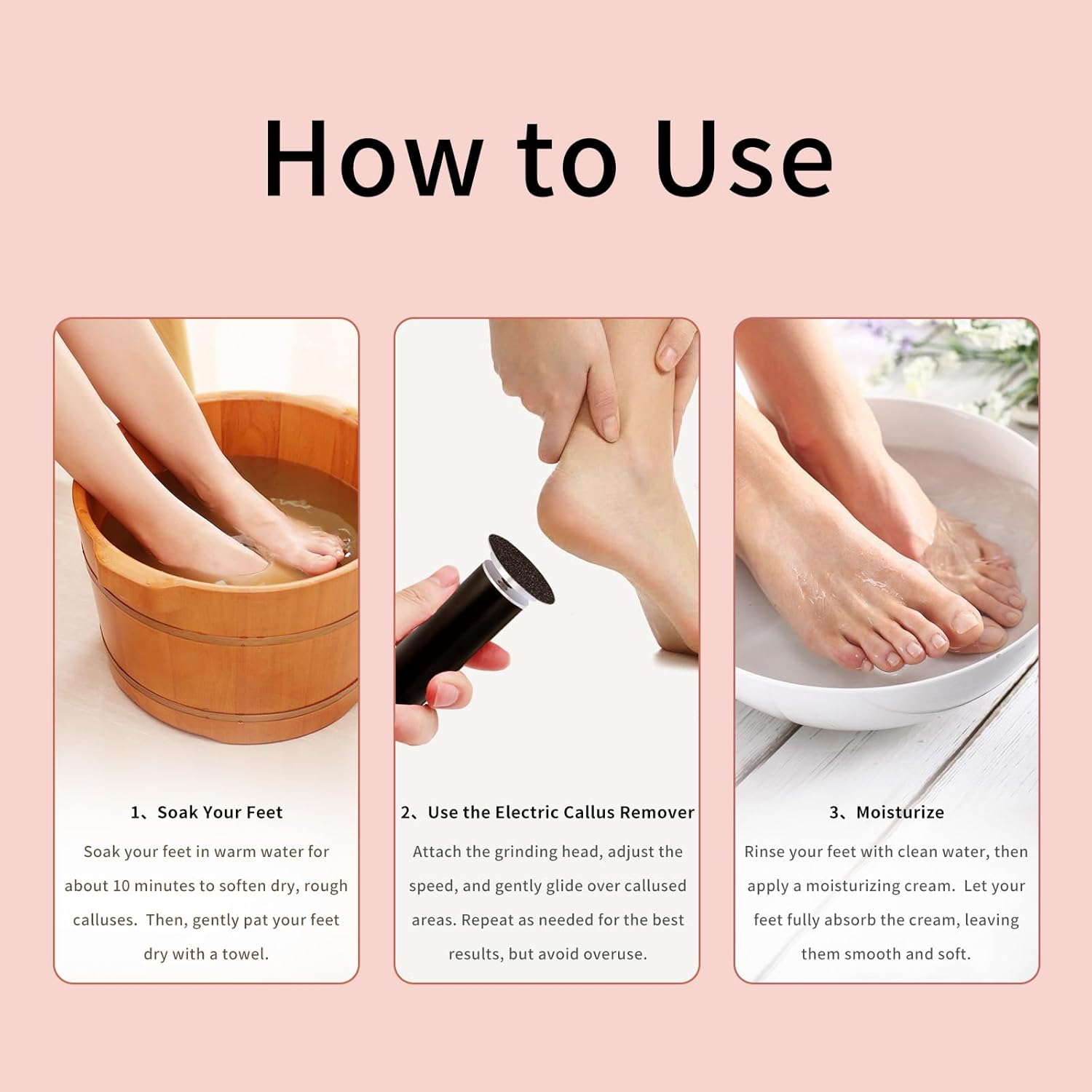 2025 Dermave Electric Foot Callus Remover for Feet, Professionalpedicure Tool Fordead Skin Removat, Best Electrie-Foot File for Women with 60 Sandpaper Discs for Soft Smooth Feet image number 3