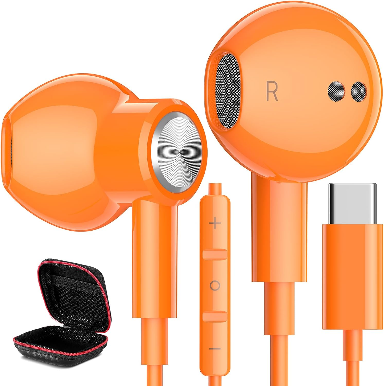 USB C Headphones Type C Earphone for Samsung Galaxy S25 Ultra S24 plus S23 S22 S21 Hifi DAC Magnetic for Apple Wired Earbud with Microphone for Iphone 15 16 Pro Max 16E Android Pixel 10 9 8 Mint Green