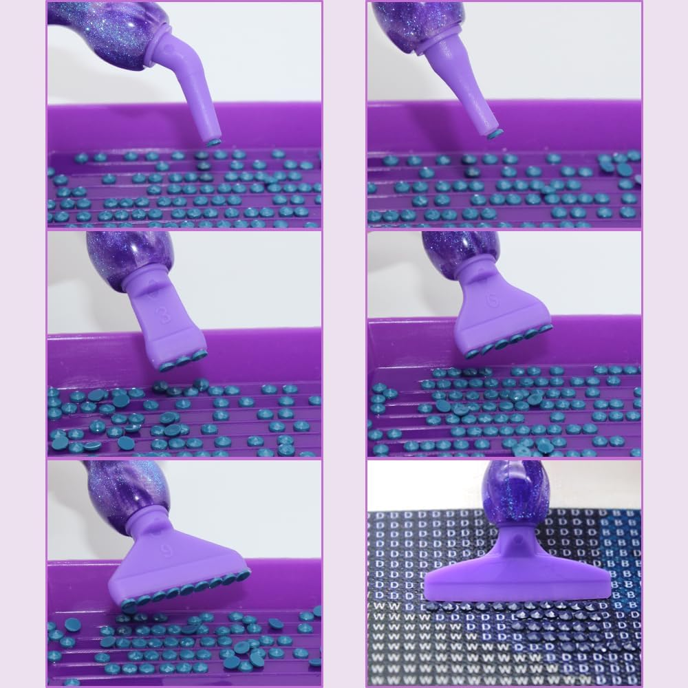 Diamond Art Accessories Tools, Finegood Diamond Art Painting Kits 5D Diamond Art Drill Pen Kits with Screw Pen Tips Roller Brush Glue Clay Trays Diamond Art Kits Set image number 4