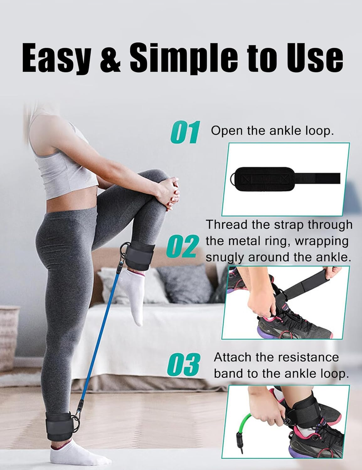 Wayfurr Lifting Straps &ndash; Durable Cotton Wrist Straps with Padded Support & Adjustable Ankle Straps for Cable Machine, Deadlifts, Rows & Strength Training