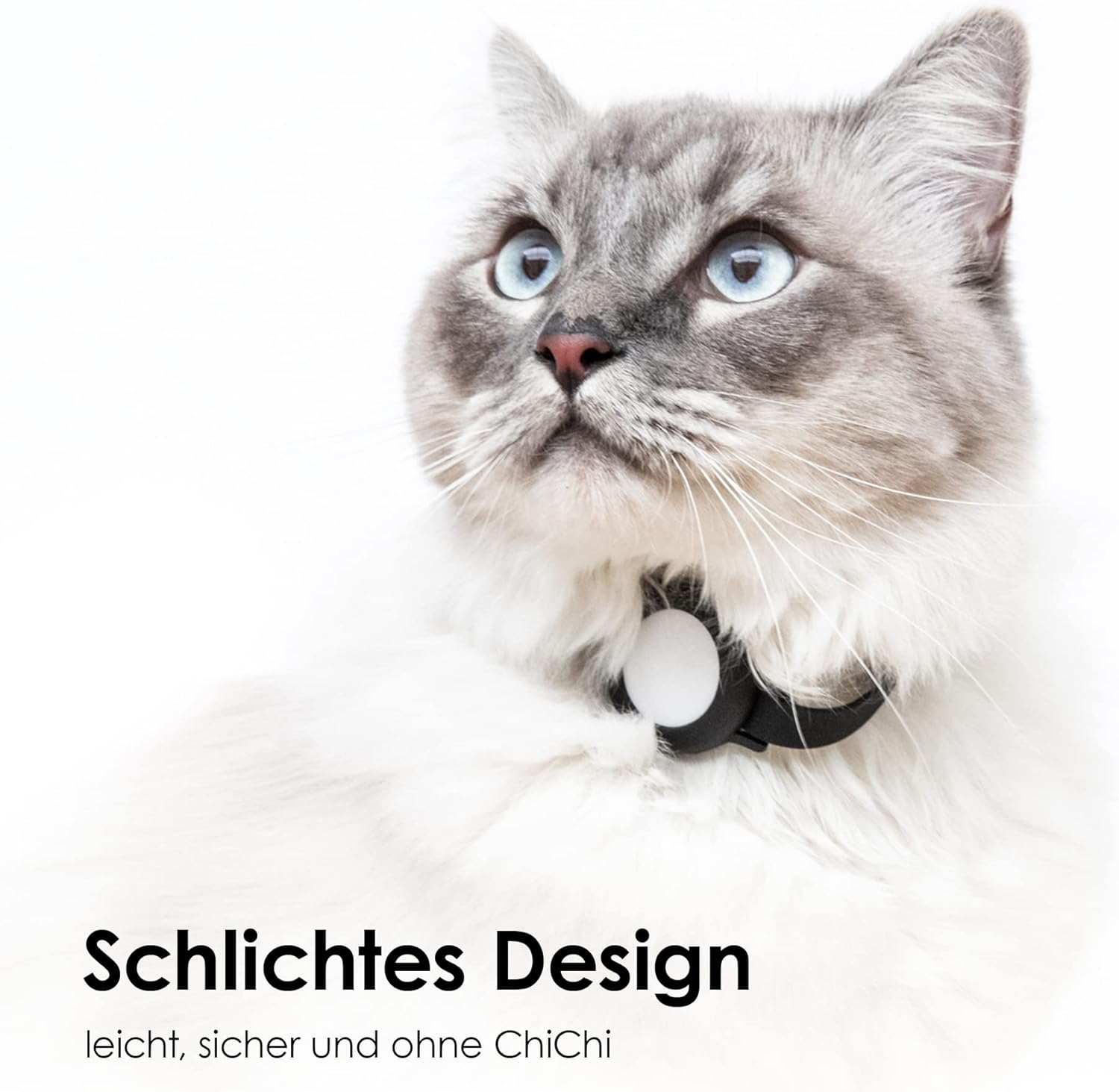 Lucybalu NEMO Cat Collar for Airtag* Safe, Lightweight, Comfortable with Safety Clasp, Compatible with Apple Airtag Silicone Strap, Black