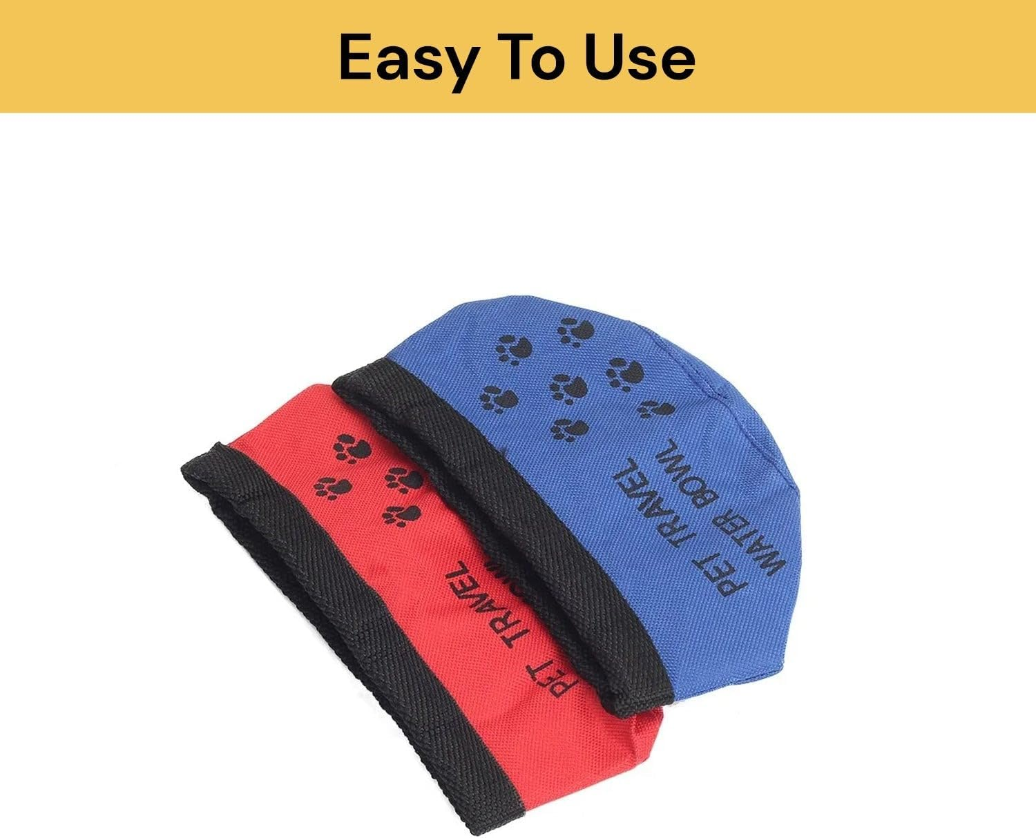 EZONEDEAL Dog Treat Pouch, Food Dish Water Bowl Waterproof Nylon Space for Dog and Cat Ideal Dogs Cats Feeding Drinking Travel Accessories Pets Dog Treat Bag (2 Red) image number 3