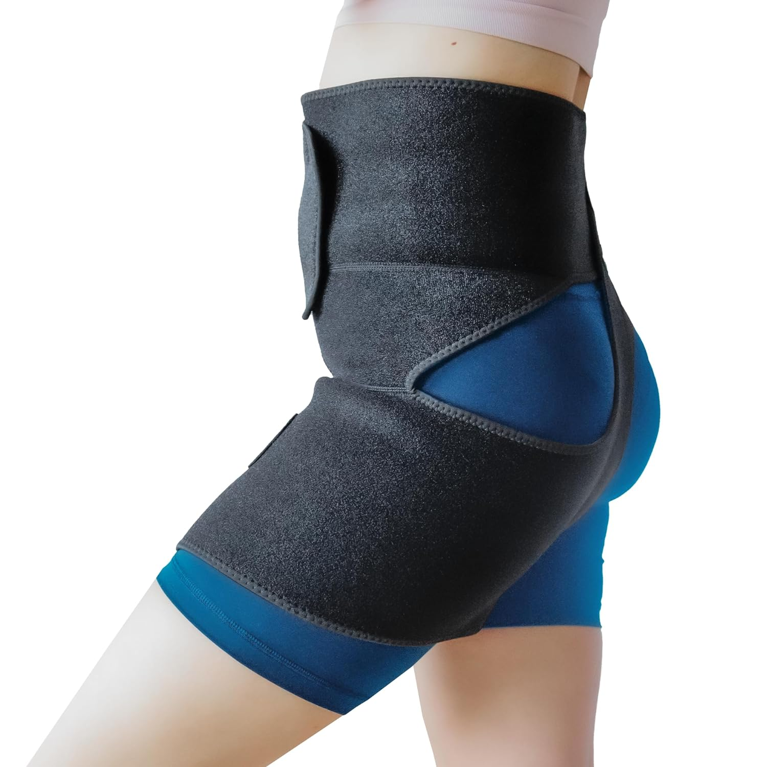 Astorn Hip Brace for Sciatica Pain Relief - Adjustable Groin Compression Support for Thigh, Hamstring, Arthritis, Bursitis and Injuries - Sciatic Nerve Brace for Men & Women - Small/Medium image number 6