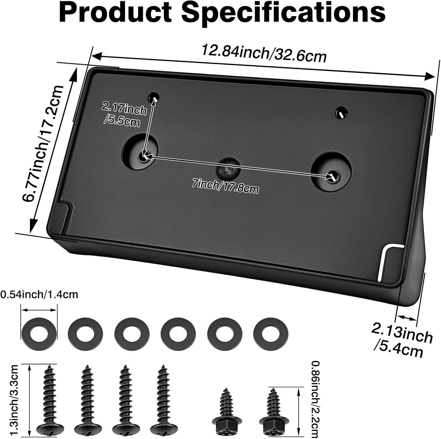 Baceyong Front License Plate Bracket Compatible with Dodge Compatible with RAM 1500 2019-2022 Front License Plate Bracket Part Number: 68274215AE, CH1068151, 15653775, 68274215AD image number 2