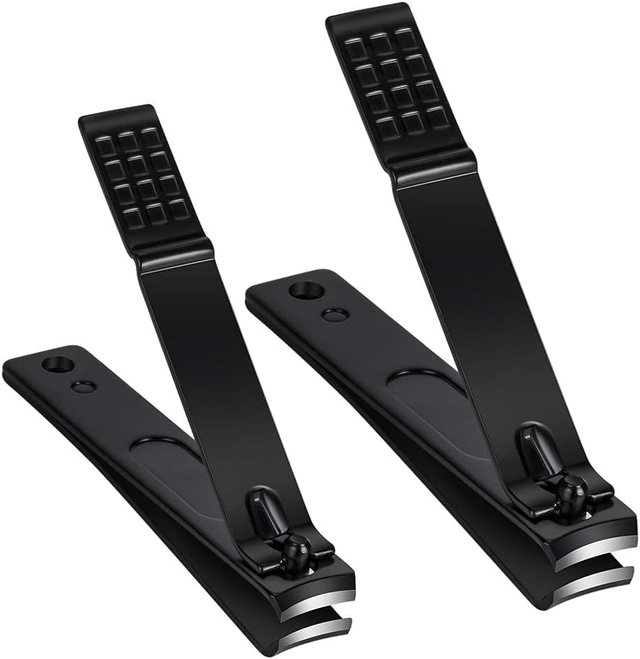 Nail Clippers Set, Sharp Stainless Steel Fingernail Clipper & Toenail Clippers, Black Nail Cutter, Large and Small 2 Piece Set. image number 4