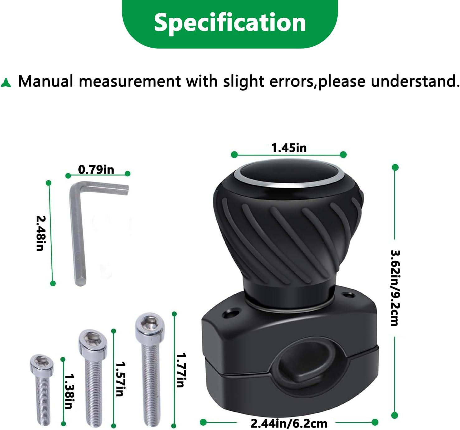 MAEZOE Steering Wheel Spinner Knob, Universal Steering Wheel Ball Knobs for Cars, Trucks, Tractors, Mowers, Forklifts, Etc