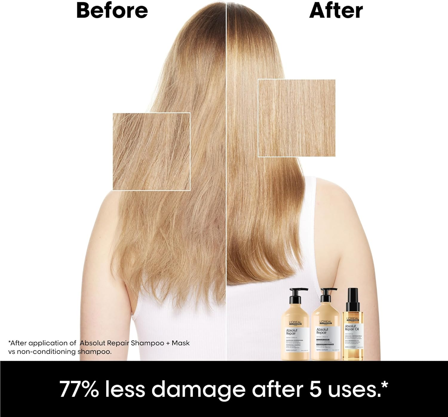 L'Oreal Professionnel Serie Expert Absolut Repair Shampoo 500 Ml image number 6