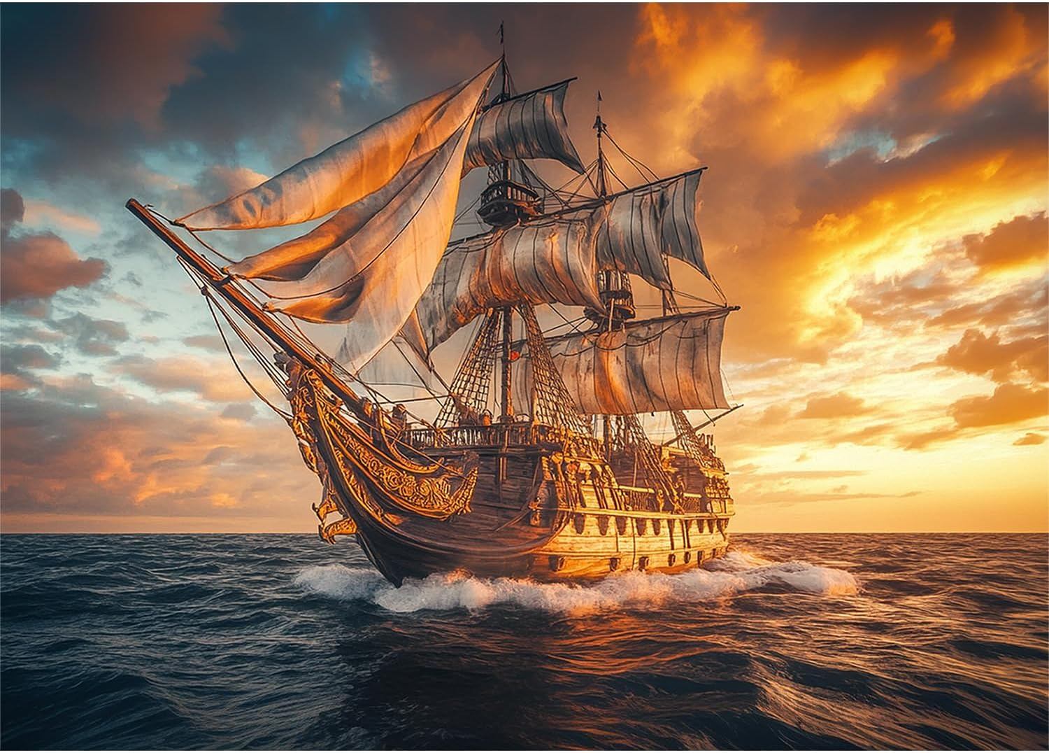 Jigsaw Puzzles for Adults 1000 Pieces Impossible Hard Difficult Challenging Puzzles for Adults 1000Pc Puzzle Explore the Sailboat Sunset Scenery Jigsaw Puzzle 1000 Pieces 28 X 20 Inch image number 2