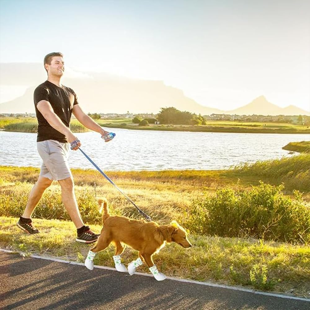 20 PCS Disposable Dog Paw Protectors,Dustproof Dog Shoes,Outdoor Dog Socks,Replacement Dog Feet Covers Shoes with Adjustable Self-Adhesive Bandage,For Indoor and Outdoor Use image number 1