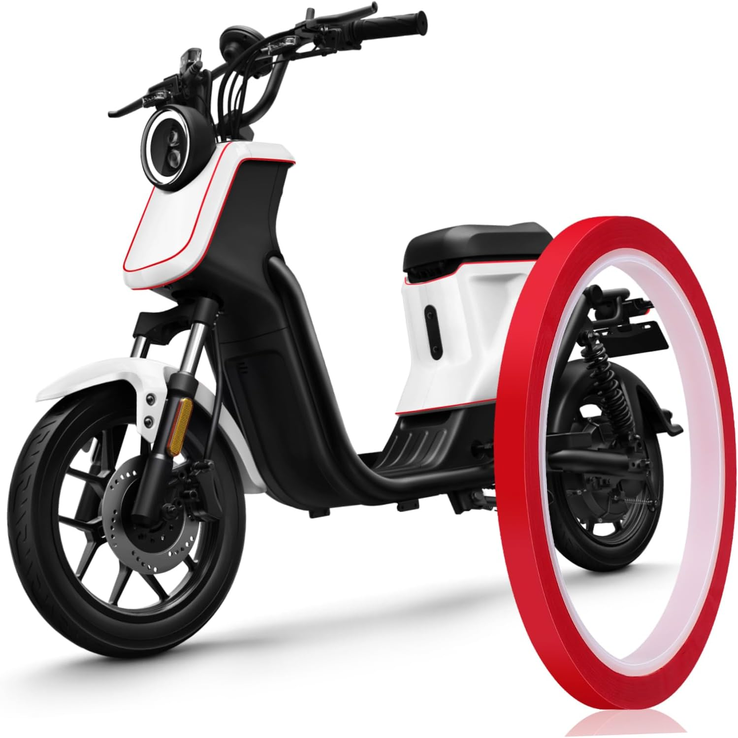 COHEALI Decorative Adhesive Tape for Car 1 Red Roll 6Mm X 33M Polyester for Automotive Crafts and Home Decoration