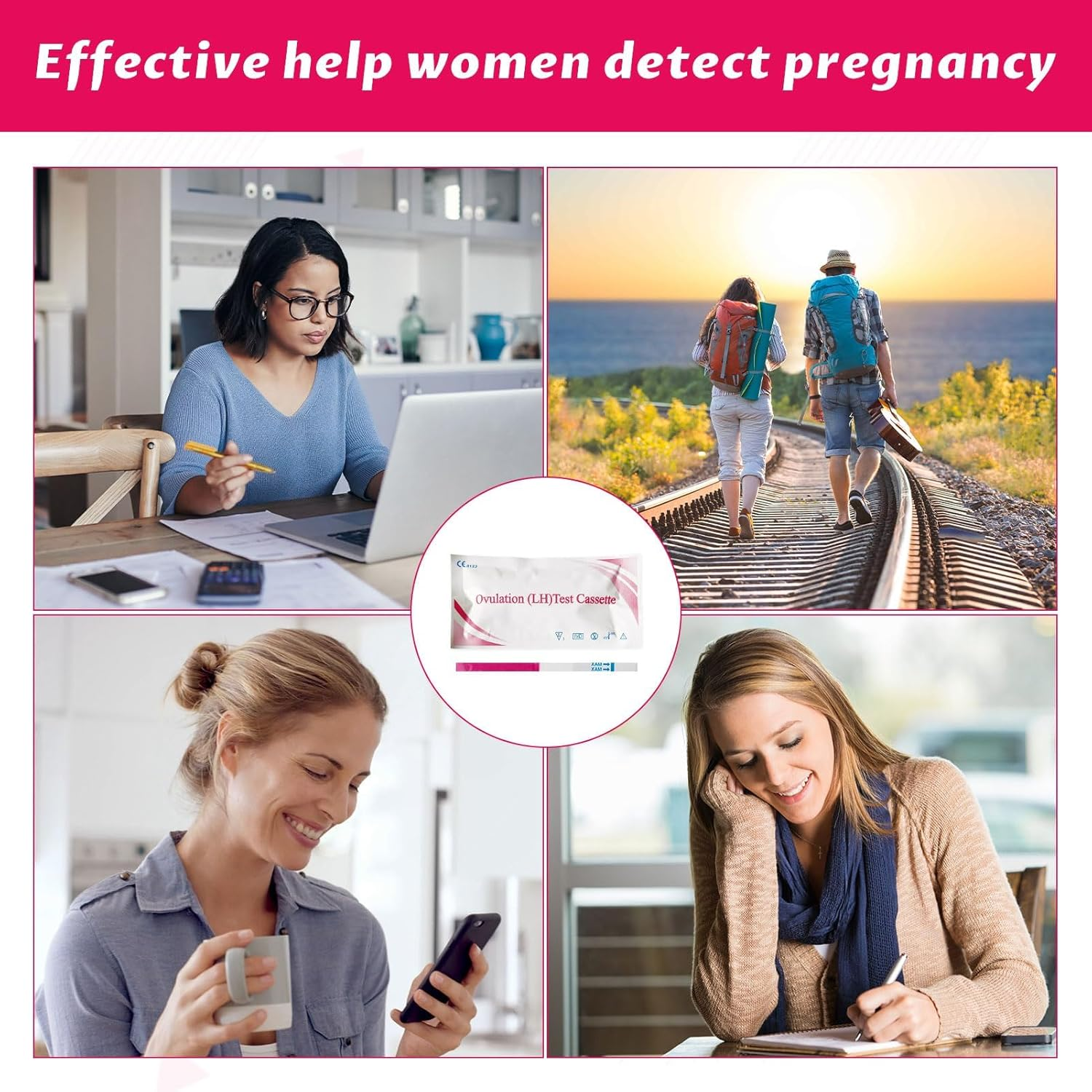 Ovulation Test Strips Kit, 50Pcs Ovulation Strips, Ovulation Tests Tracker Predictor Kit for Women, Accurately and High Sensitivity Result Ovulation Home Test Strips, Easy at Home Ovulation Kits