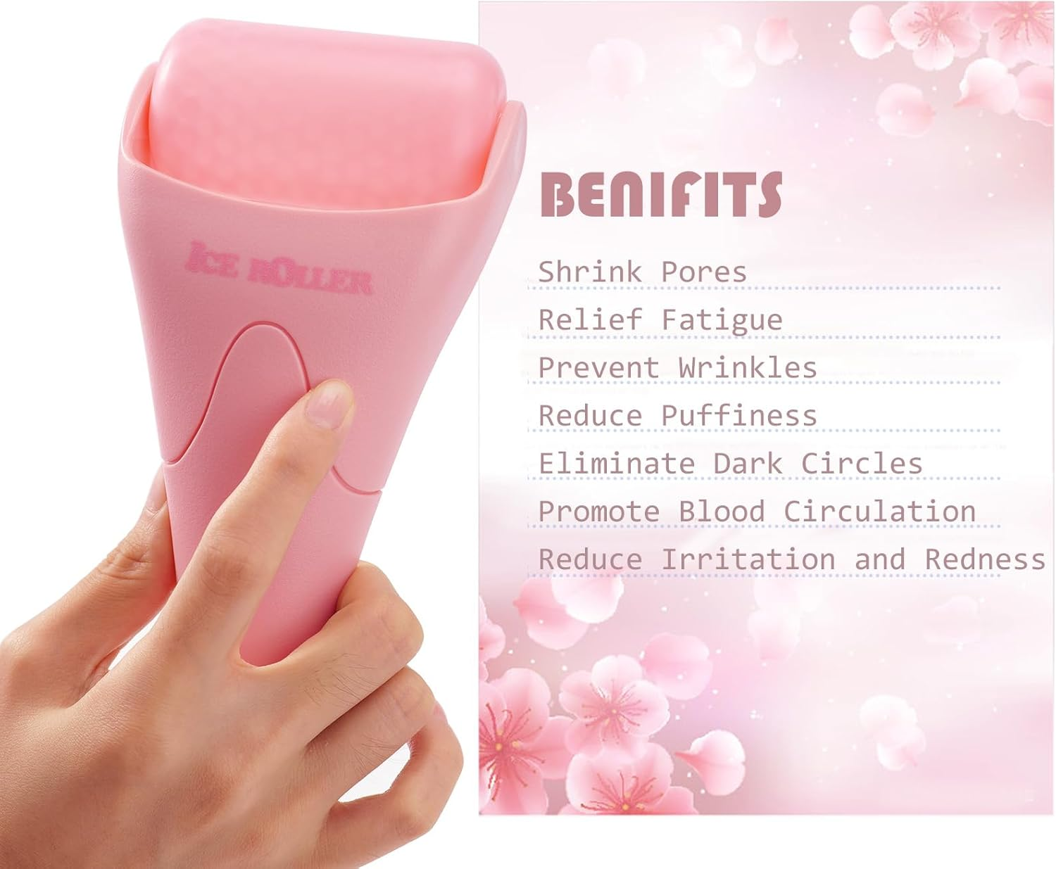 AFOUNDA Ice Roller for Face, Eyes and Whole Body Relief, Face Roller Skin Care Tool for Migraine Relief and Blood Circulation,Ideal for All Skin Types (Pink) image number 1