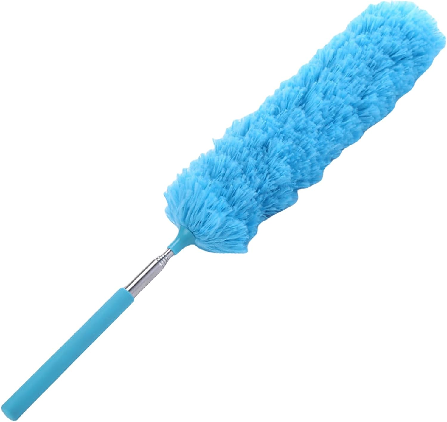 Extendable Feathers Duster Bendable Microfiber Long Handled Duster, Flexible Hand Cobweb Cleaner with Telescoping Pole for Cleaning High Ceiling Fans, Cars, Blinds, Cobweb, Furniture