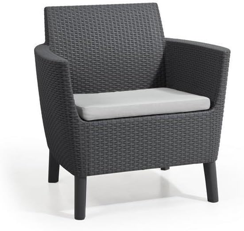 Keter 006 Salemo 2 Chair and Table Balcony Set, Graphite/Cool Grey image number 2