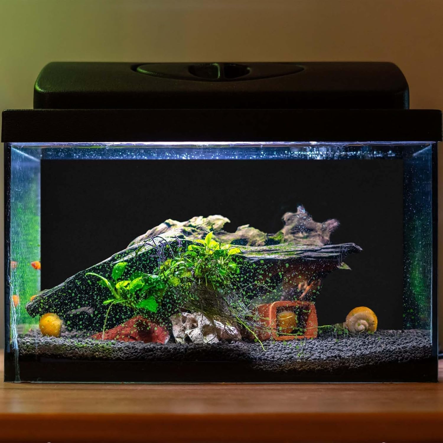 IONPSHG Black Aquarium Background Static Cling Self Adhensive Black Fish Tank Background Aquarium Backdrop Sticker Fish Tank Poster Aquarium Wallpaper for Aquarium Decoration and Fish Coloring image number 4