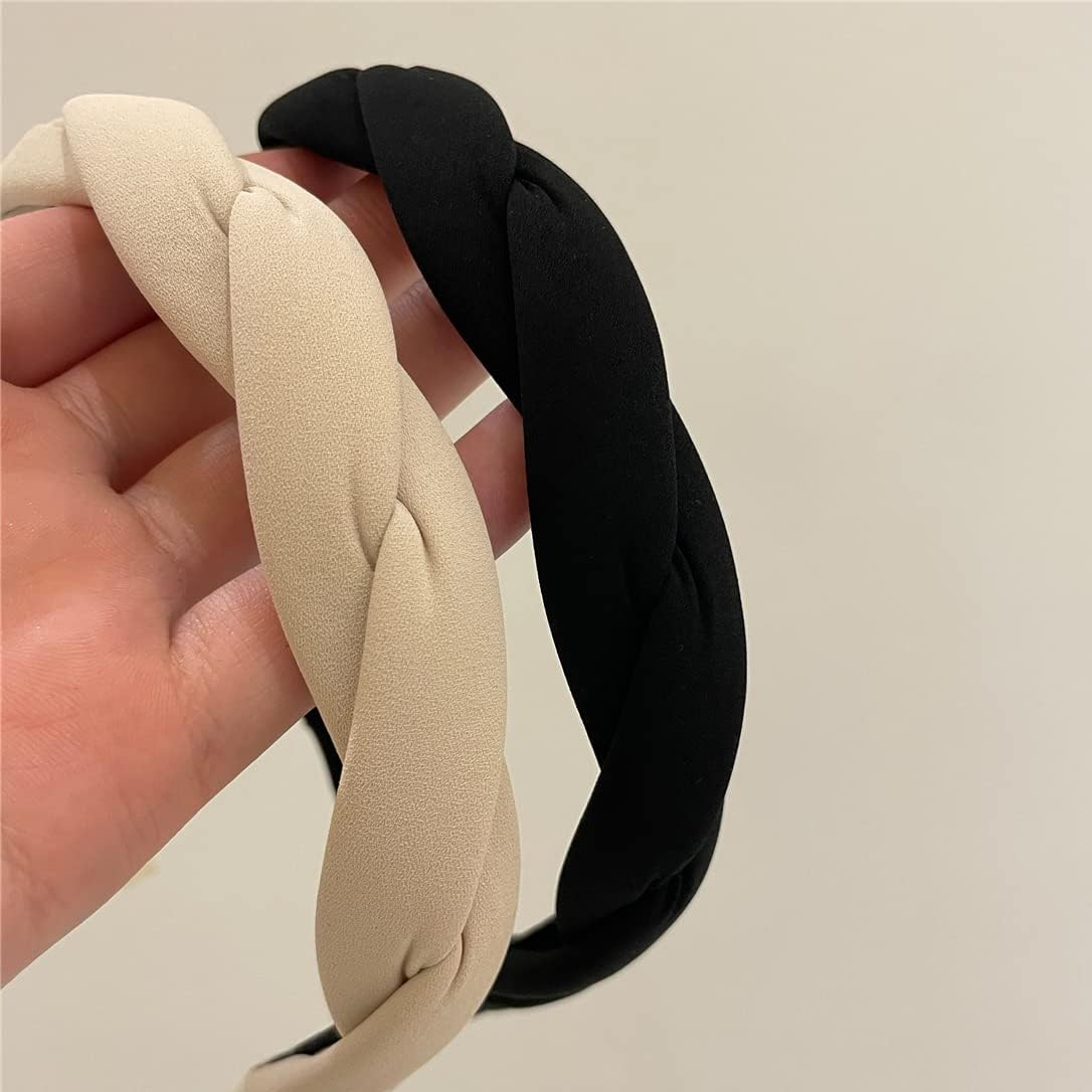 Headband, Sweet Braid Hair Bands, Elegant Style Headwear for Daily Work Party, Versatile Hair Accessories for Women Girls Boys Kids Men, Beige Colour image number 4
