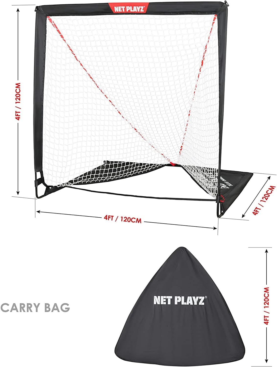 NET PLAYZ 4 X 4 X 4 Feet Lacrosse Goal Fast Install image number 6