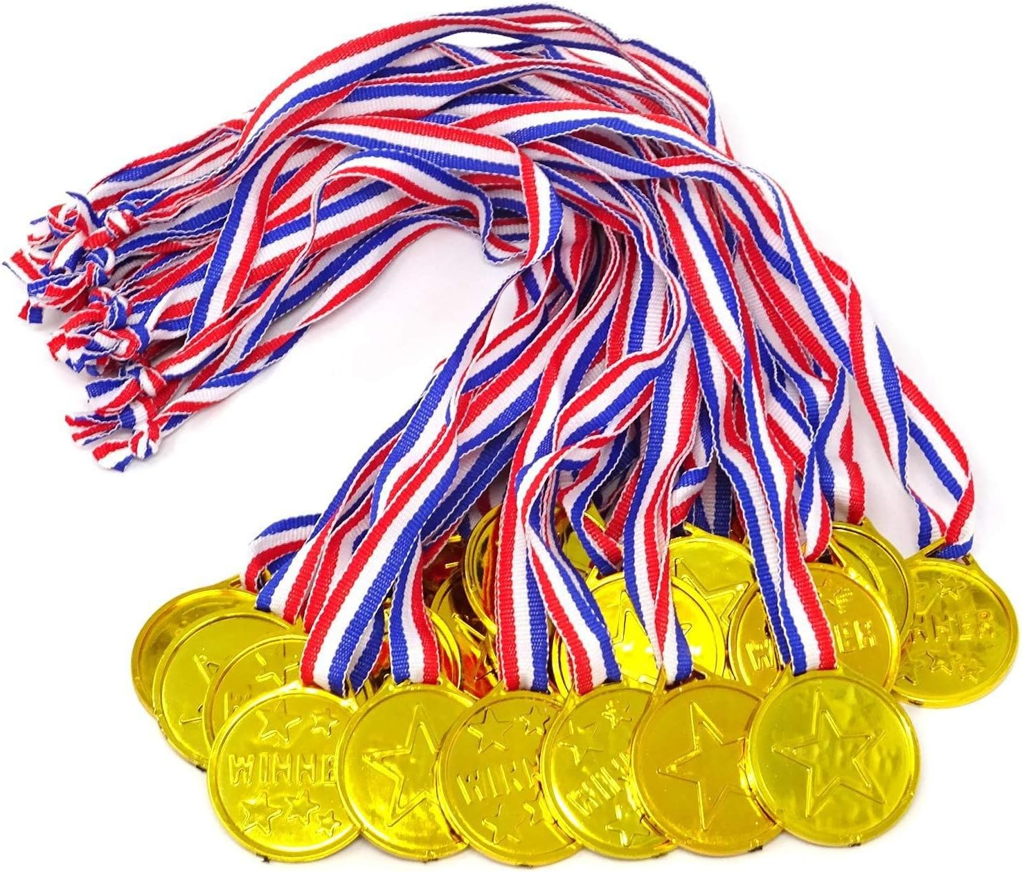 20PCS Winner Medals,Gold Medals, Medal with Neck Ribbons for Kids,Student,Adults, Medal Winner Medals for Party Decoration Gift,Competition,Soccer,Gymnastics Trophies image number 2