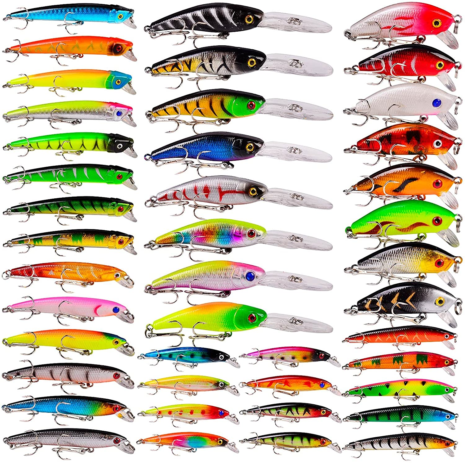 BAIKALBASS Bass Fishing Lures Kit Set Topwater Hard Baits Minnow Crankbait Pencil VIB Swimbait for Bass Pike Fit Saltwater and Freshwater