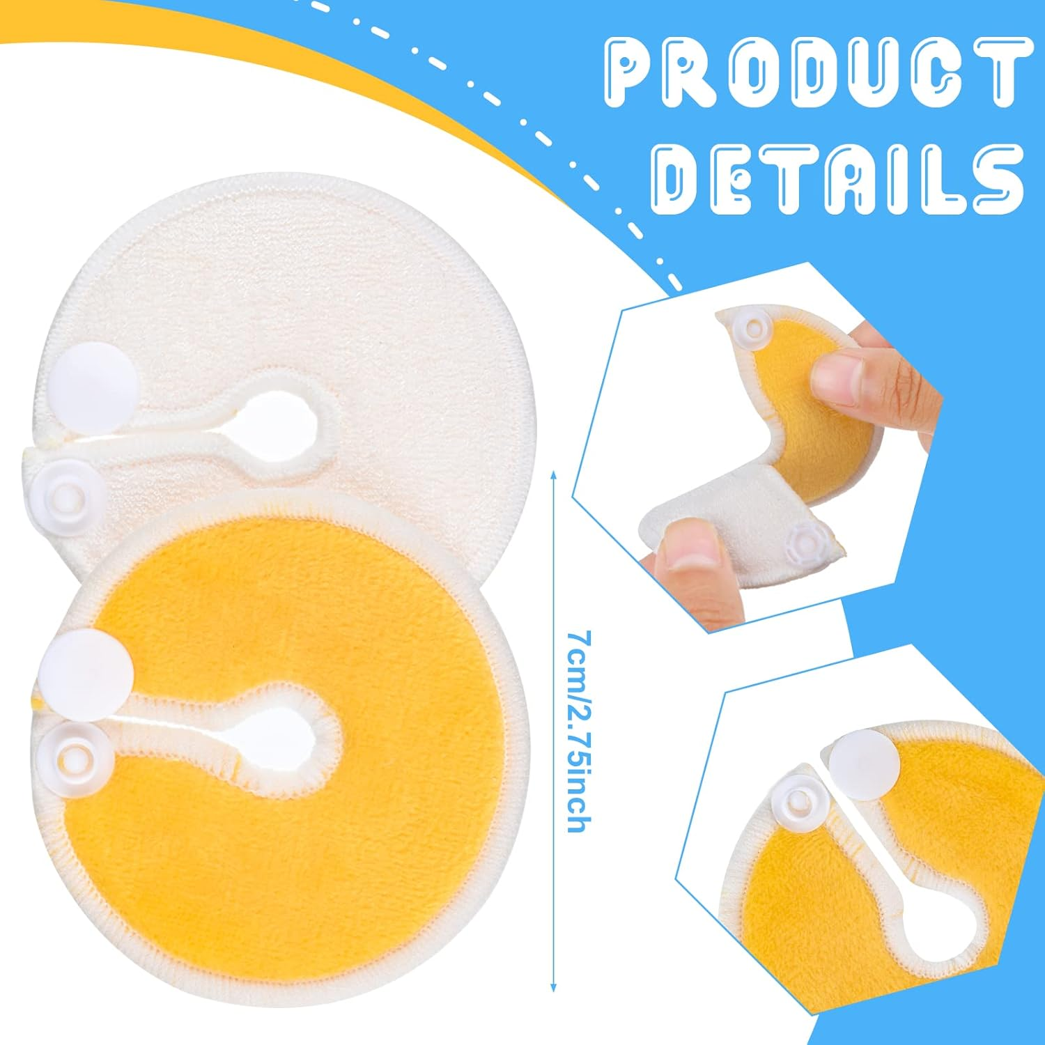 36 Packs G Tube Button Pad Feeding Tube Pads G Tube Button Covers Reusable Breast Feeding Pads Abdominal Dialysis Feeding Tube Supplies for Kid Breastfeeding Stay Dry (One Size) image number 5