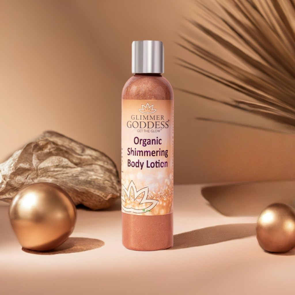 (Bronze Sparkle) - Organic Shimmer Bronzer Lotion Moisturising Shimmer Lotion Great for All Skin Types Shimmer & Sparkle Glimmer Goddess - Bronze image number 6