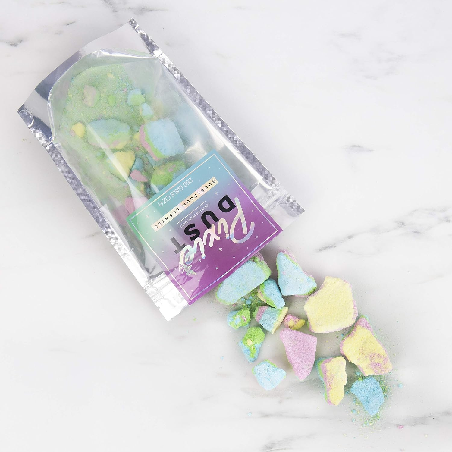 Gift Republic Pixie Dust Bath Crystals, Bubblegum Scented, Colourful Glitter-Infused Soak, 250G Bag, Fizzy Bath Bomb Crystals, Fun Pastel Bath Soak, Relaxing Bath Additive image number 2
