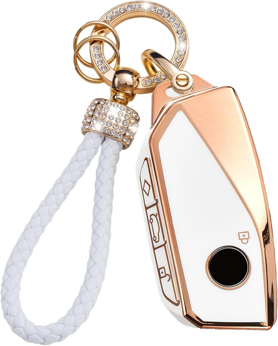 Ontto TPU Car Key Fob Cover Compatible with Renault Captur Koleos Austral Espace Megane Grand Scenic Sandero Dacia Duster Key Holder Smart Case Shell Keyring Keychain Styling Accessories Beige B