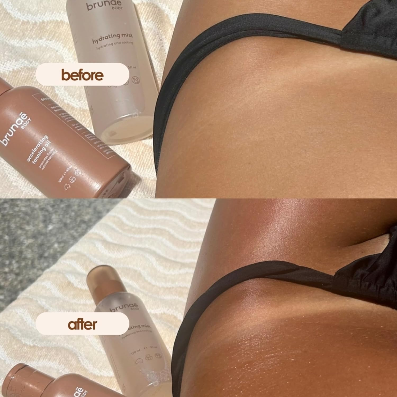 Brunae Body SPF 15 Protective Tanning Oil - Fast-Acting Tanning Accelerator - Natural & Non-Greasy Oil Spray for Glowy, Hydrated Skin - 120 Ml image number 2