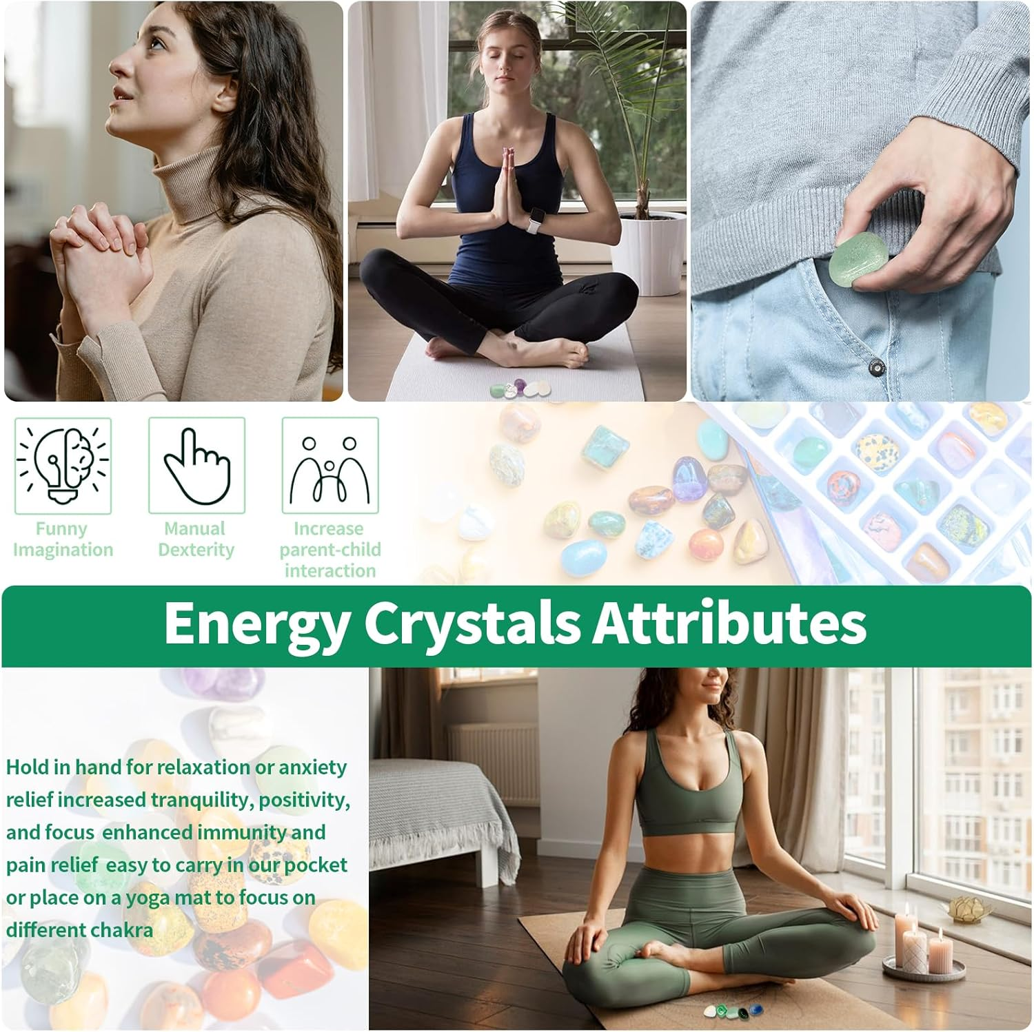 30 Pcs Gemstones & Crystals Educational Collection Gift Box Kit Display Case for School, Rock Geology Gem Science Kit for Teacher