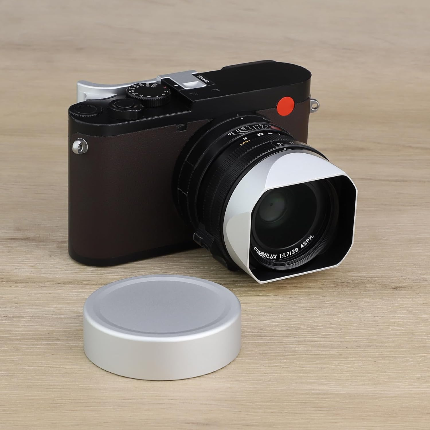 Haoge Metal Front Lens Cap for Leica Q3-43 Q3 Q2 Q Type-116 Type116 Digital Camera Accessories Lens Cover Silver