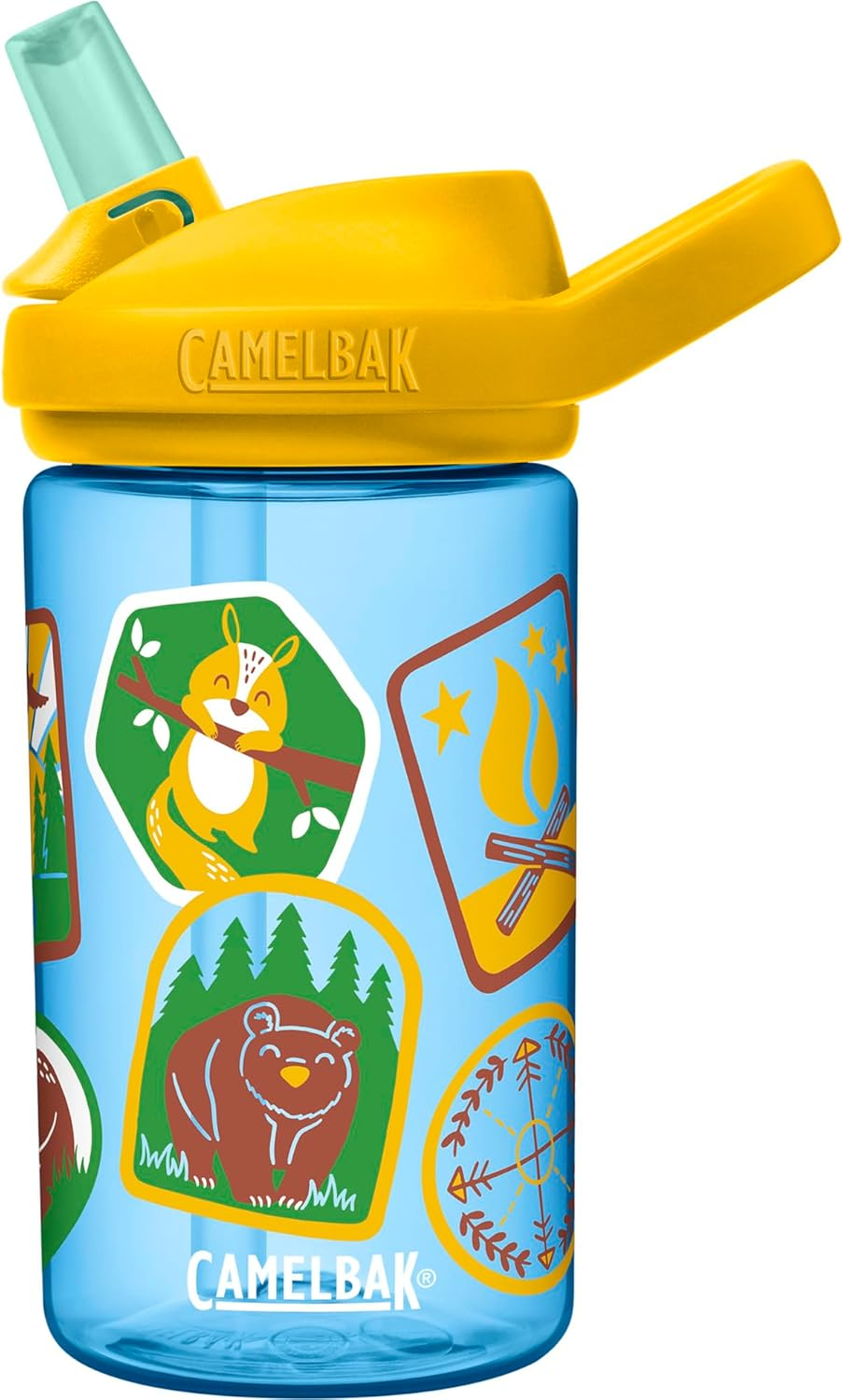 Camelbak Kid'S Eddy+ Water Bottle, Explorer Patches, 0.4 Litre Capacity image number 4