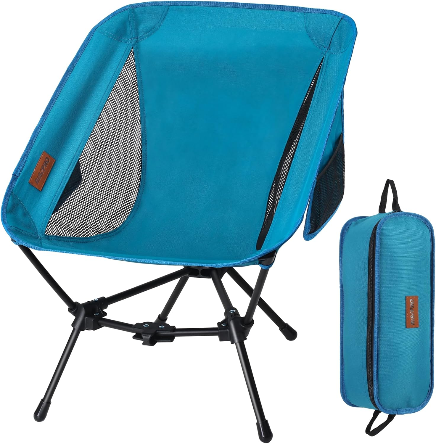 RISEPRO Upgraded Outdoor Camping Chair Portable Lightweight Folding Camp Chairs with Sturdy Triangular Structure & 2-Sided Pocket for Outdoor Backpacking Hiking Travel Picnic Fishing DC image number 6