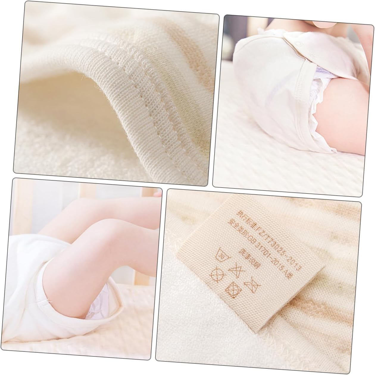 KOMBIUDA Changing Pad Newborn Diaper Liners Natural Cotton Reusable Change Pads TPU Interlayer for Safety Flexibility image number 1