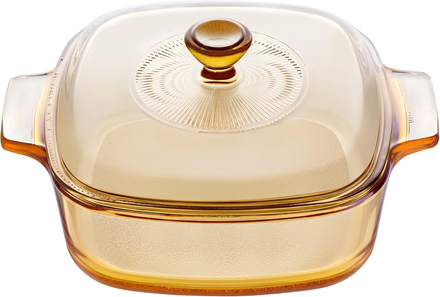 Visions Pyroceram Reverse Square Casserole with Glass Cover, Brown, 22.3 X 17.5 X 7.5 Cm image number 2