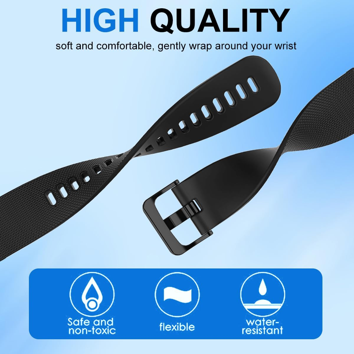 T Tersely Sports 20Mm Band for Garmin Forerunner 245/645,Vivoactive 6/5,Venu SQ 2/SQ/2 Plus,Vivoactive 3/3 Music,Forerunner 55/158/245 Music/645 Music/Vivomove Trend/Hr Sport/Luxe/Style Smartwatch image number 2