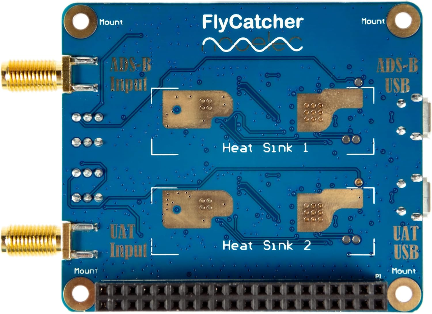 Nooelec Flycatcher - High Performance Dual-Channel RTL-SDR Raspberry Pi HAT for Flight Tracking & Aviation Monitoring. ADS-B 1090Mhz and UAT 978Mhz Software Defined Radio W/Local & Remote LNA Bypass image number 5