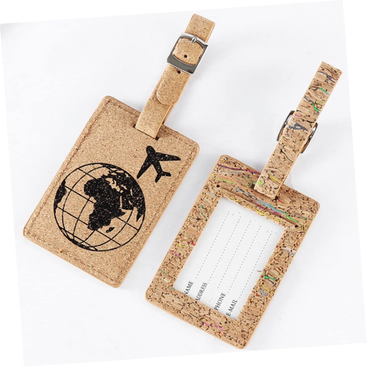 CONGARTENO Wooden Pattern Multi-Functional Luggage Tags Artificial Leather Baggage Tag for Travel Suitcase image number 6