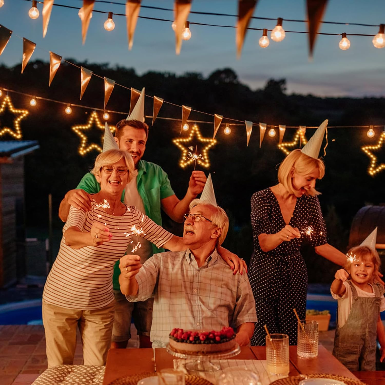 Hopelit Pack of 3 LED Star Window Decoration Hanging 45 LED Warm White Christmas Lights Window Battery Operated 8 Modes IP44 Waterproof Christmas Decoration Window Light Curtain - Star image number 5