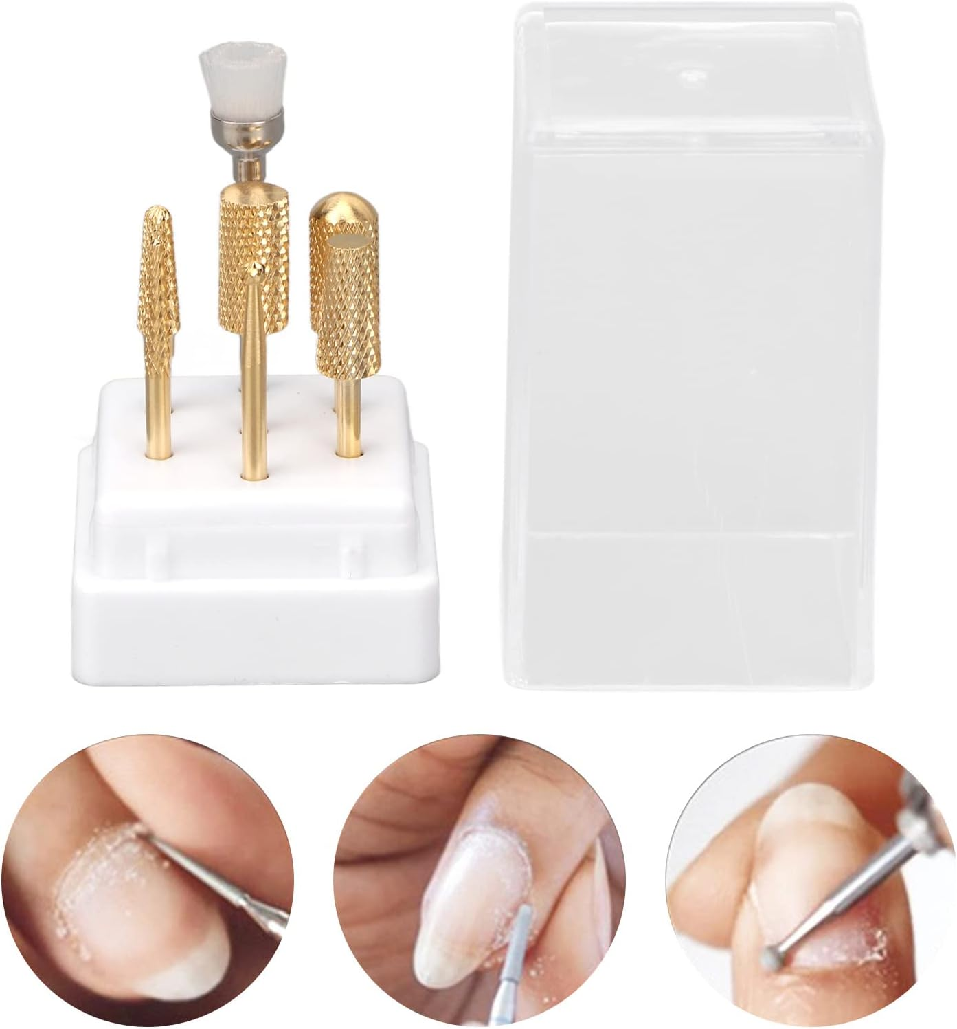 QANYEGN Sanding Disc Nail Drill Bits, Stainless Steel Rotatable Nail Drill Bits, Cuticle Remover Bits Kit for Acrylic Gel Nails Cuticle Manicure