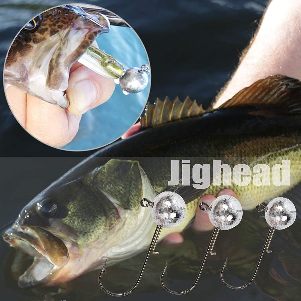 Lead Jig Head Soft Lure Fishing Bait Hook for Saltwater Freshwater image number 2