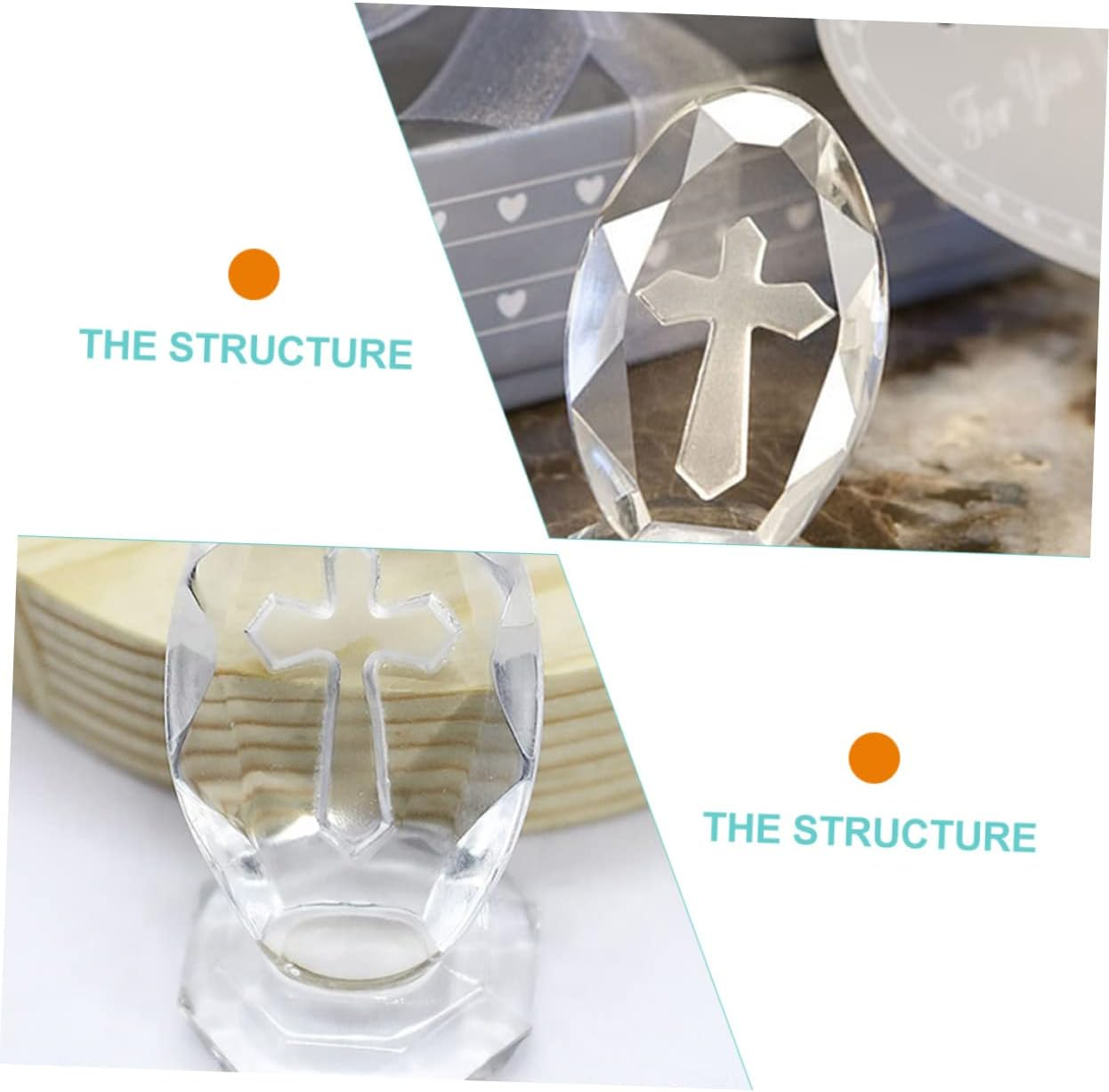 2Sets Shower Boys Baptism Girls Cross Crystal Decoration Crystal Adornments image number 1