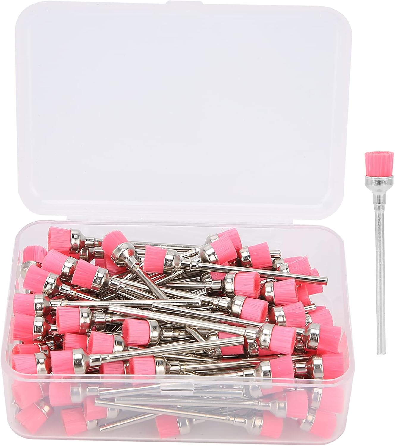 Nail Drill Bit Cleaning Brush, 100Pcs Nail Dust Brush Nail Drill Bit Cleaner Manicure Tool Accessory Manicure Tools (Blue)