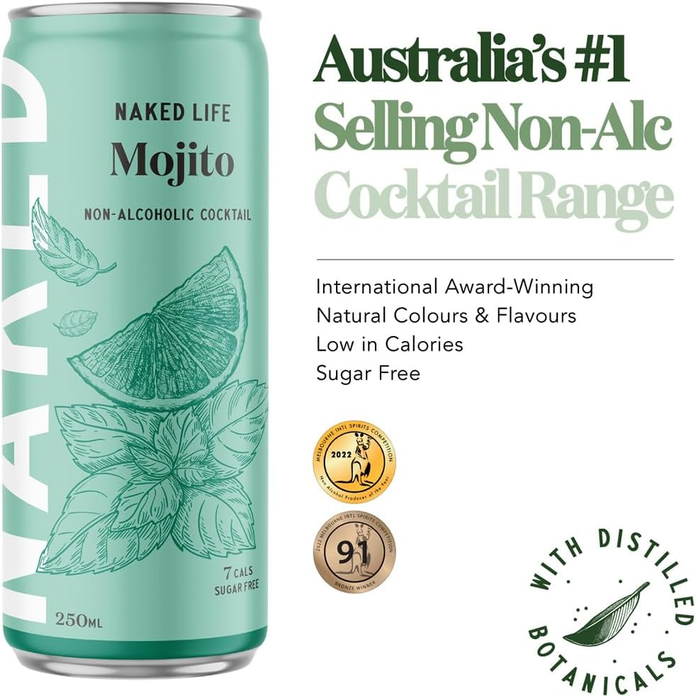 Naked Life Mojito Spritz Non Alcoholic Cocktail 250 Ml (Pack of 4) image number 5