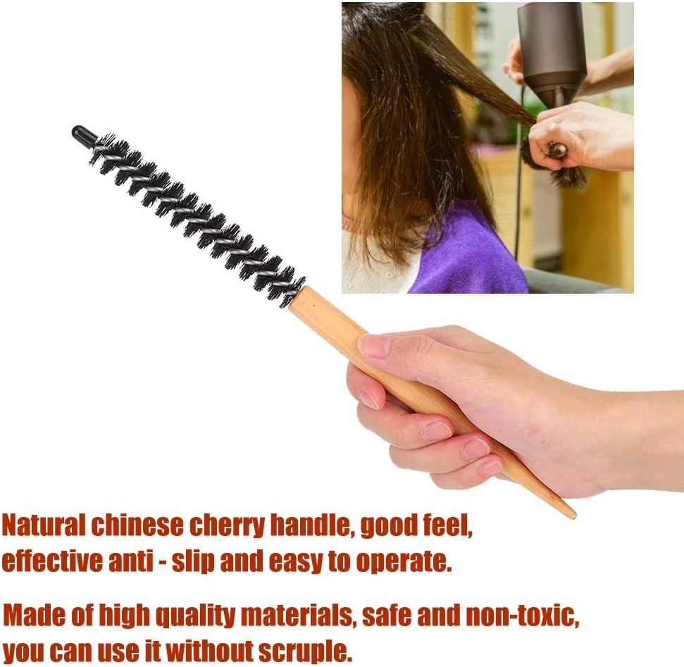 Hair Brush, Comb, Hairdressing Tool, Small round for Hair Styling for Cutting(16#Small Wooden Roller Comb) image number 1