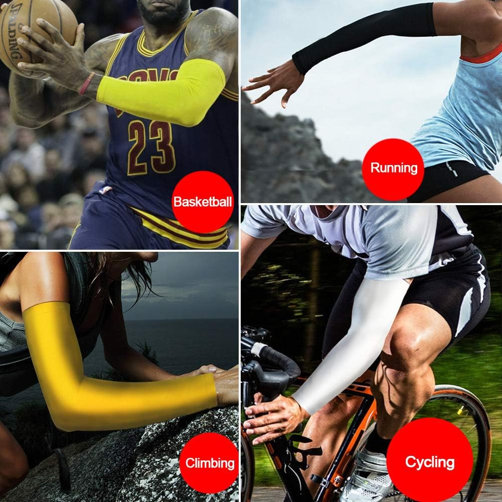 Beister UV & Sun Protection Arm Sleeves for Men Women Youth, Arm Support Compression Arm Sleeves for Volleyball,Cycling, Running, Athletic Sports, Basketball image number 6