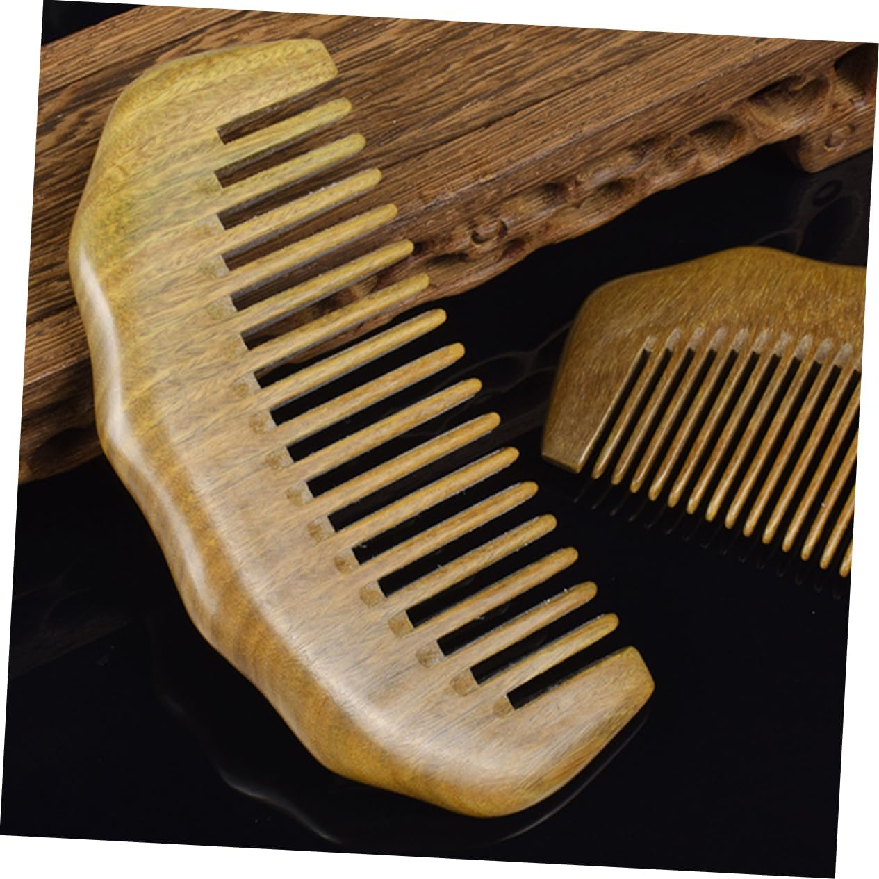 BIUDECO Hair Comb Massage Scalp Relax Detangling Scalp Care Comb Natural Sandalwood image number 2