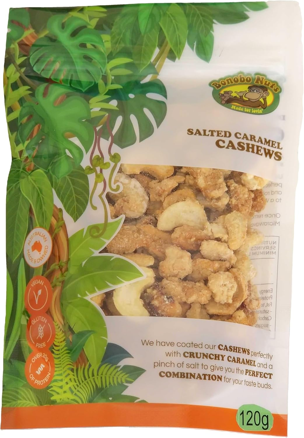 Salted Caramel Cashews - 120G - Kettle Roasted image number 1