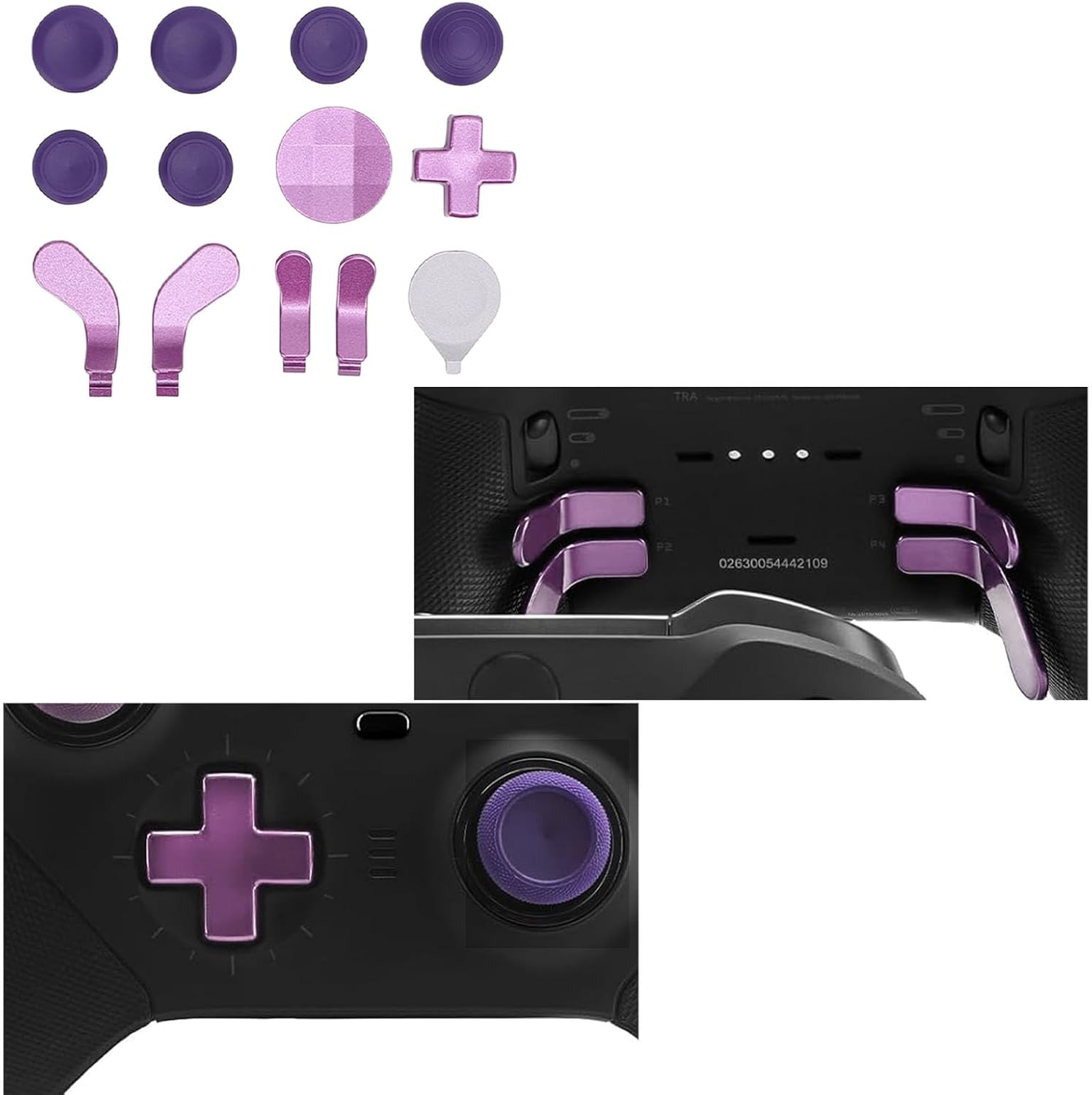 Accessories for Xboxelite Controller Series 2, 17 in 1 Replacement Paddles Thumbsticks Analog Sticks Joystick Parts Repair Kit with 2 D Pads, Tools